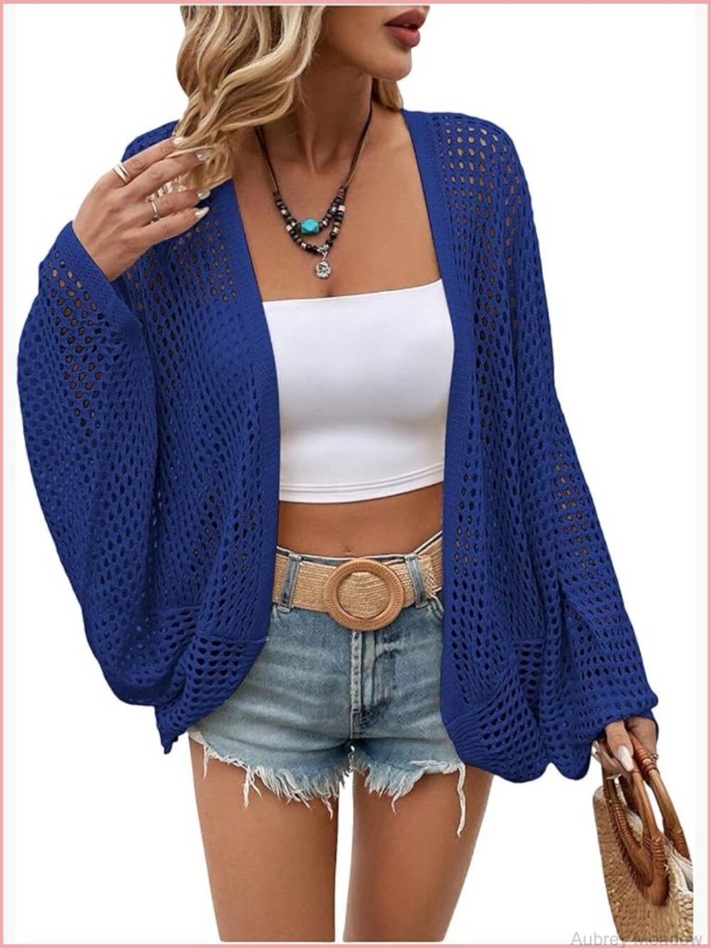Oversized Lightweight Knit Cardigan Beach Cover Up Spring Vacation Sweater